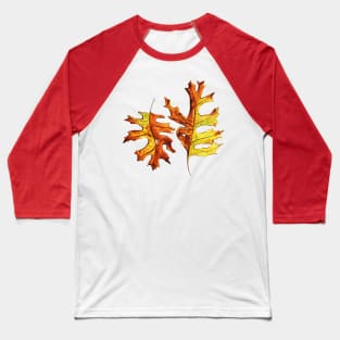 Ink And Watercolor Dancing Autumn Leaves Baseball T-Shirt